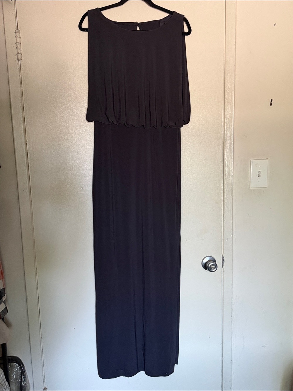Xscape Black Sleeveless Maxi Dress with Blouson Bodice